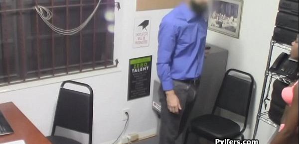  CCTV catches as sexy black thief gets punished at the office